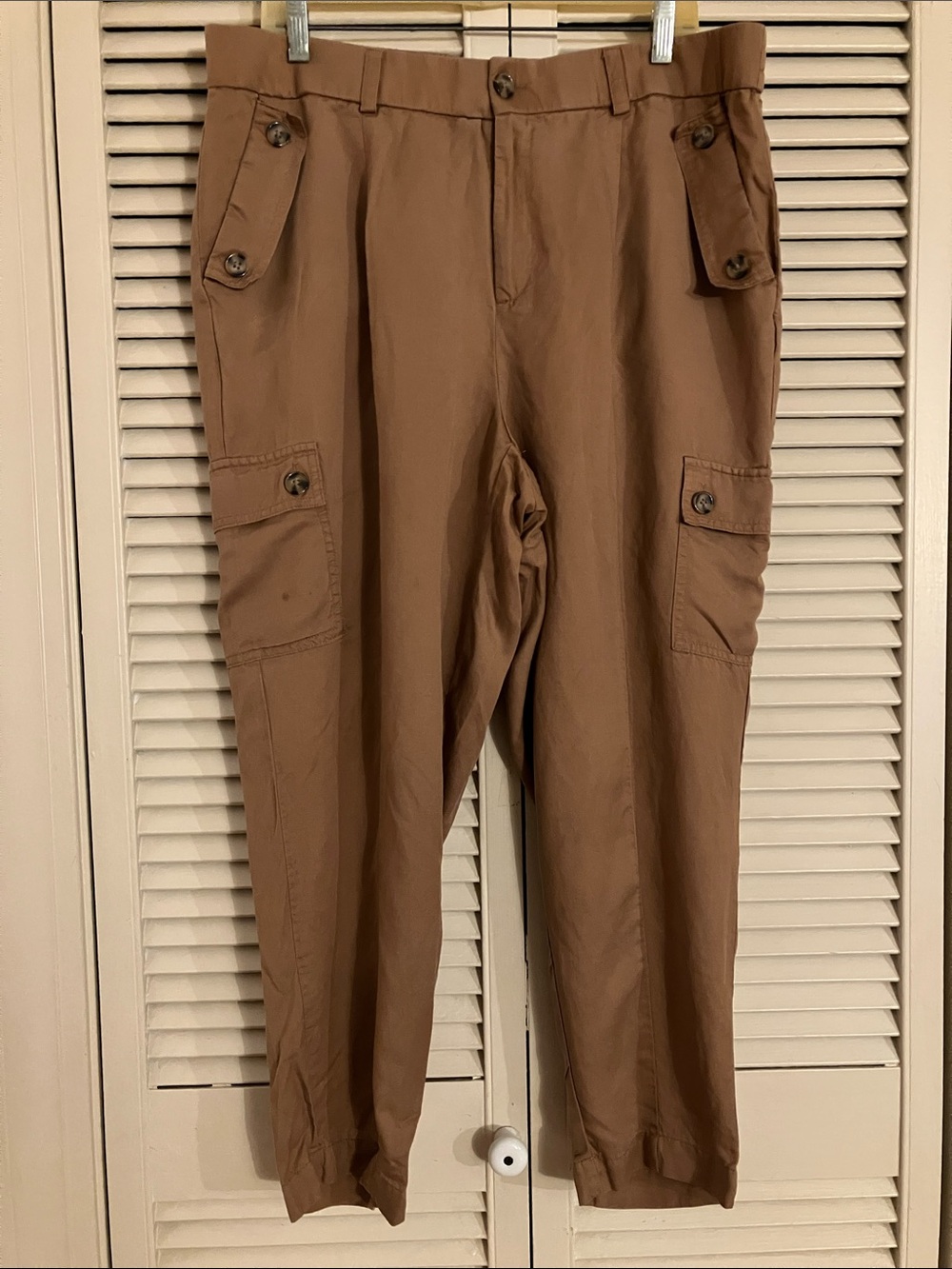 Torrid 16R Cargo style linen blend ankle pants - Tan